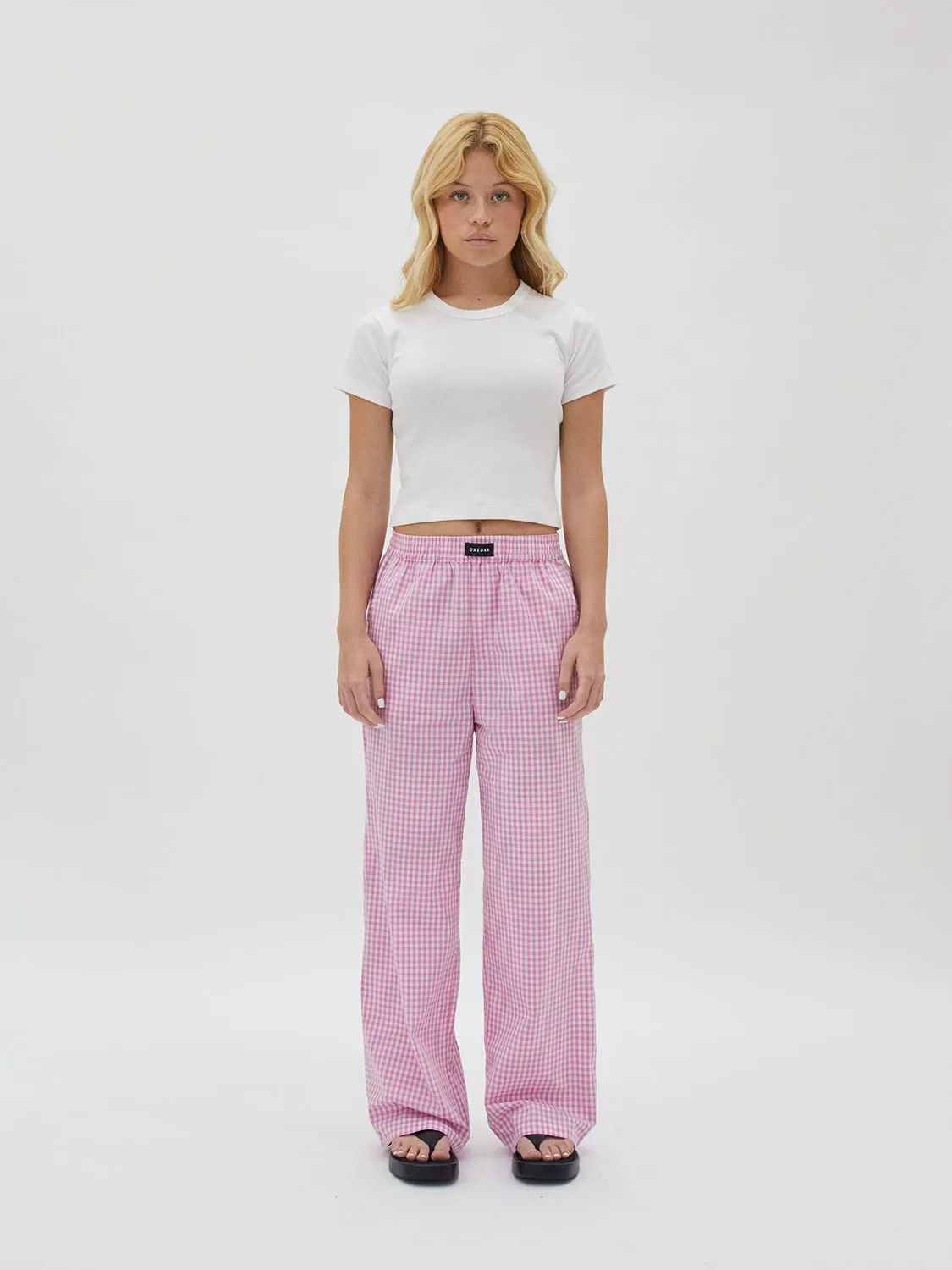 Lounge Pants Pink Gingham