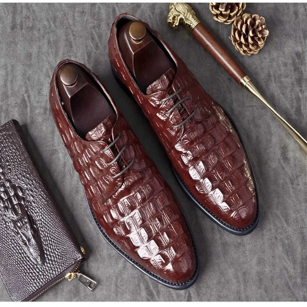 Men Lace Up Genuine Leather Oxford Shoes