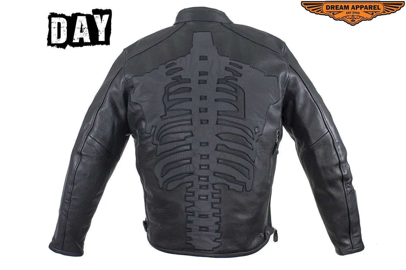 Mens Reflective Skeleton Motorcycle Jacket