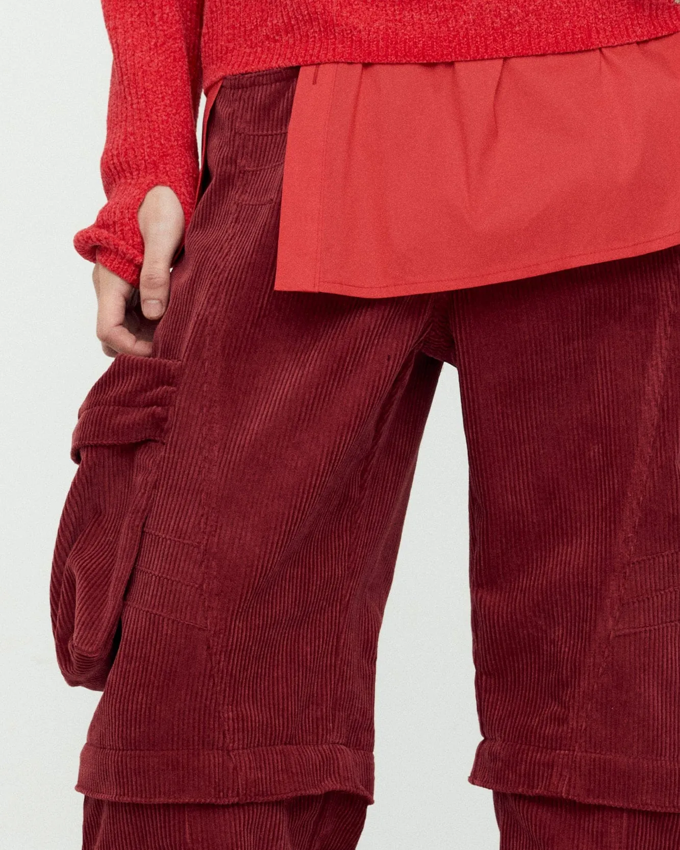 MILANO CORDUROY CARGO PANTS apa751m(RED)