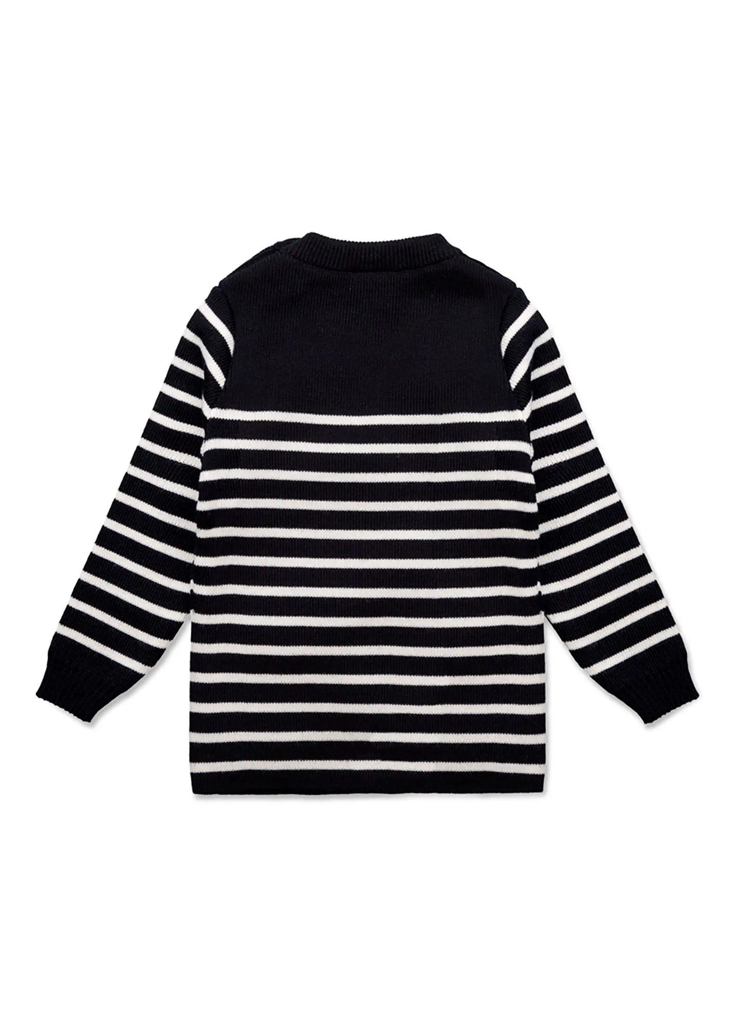 Moussaillon striped sailor jumper for babies - in blended wool (NAVY/ECUME)