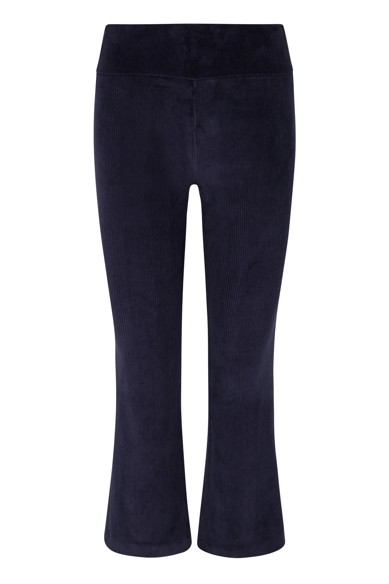 Navy Corduroy Crop Flare Pants