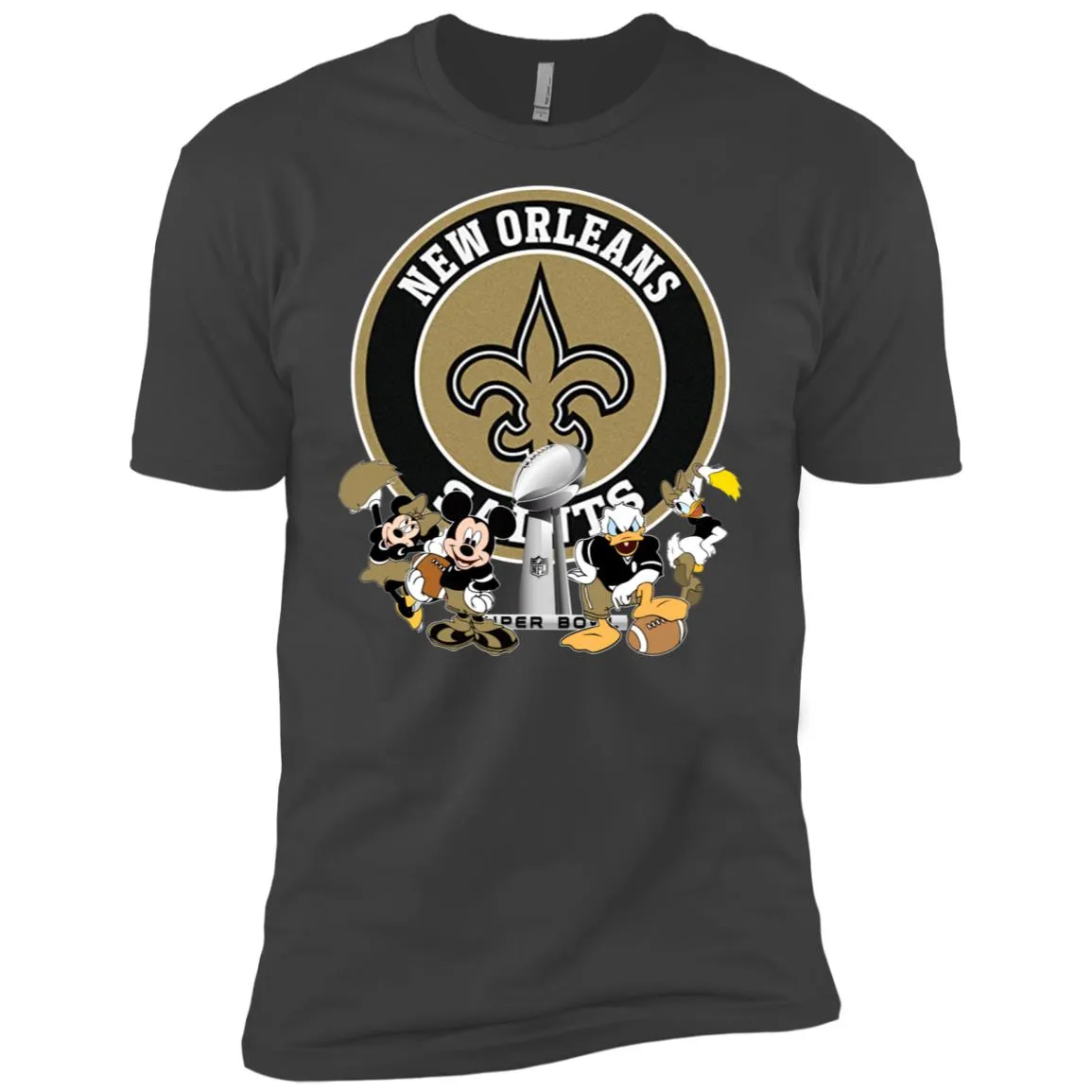 Nfl – New Orleans Saints Super Bowl 2019 Mickey Mouse Minnie Mouse Donald Duck Daisy Duck Football Men Short Sleeve T-Shirt