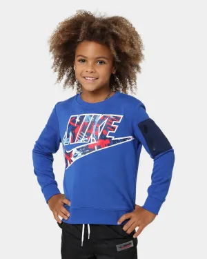 Nike Kids' Sportswear Thrill Zip Pocket Crewneck Game Royal Blue