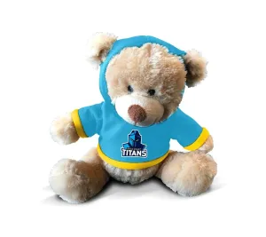 NRL Plush Teddy Bear With Hoodie Jumper - Gold Coast Titans - 7 Inch Tall