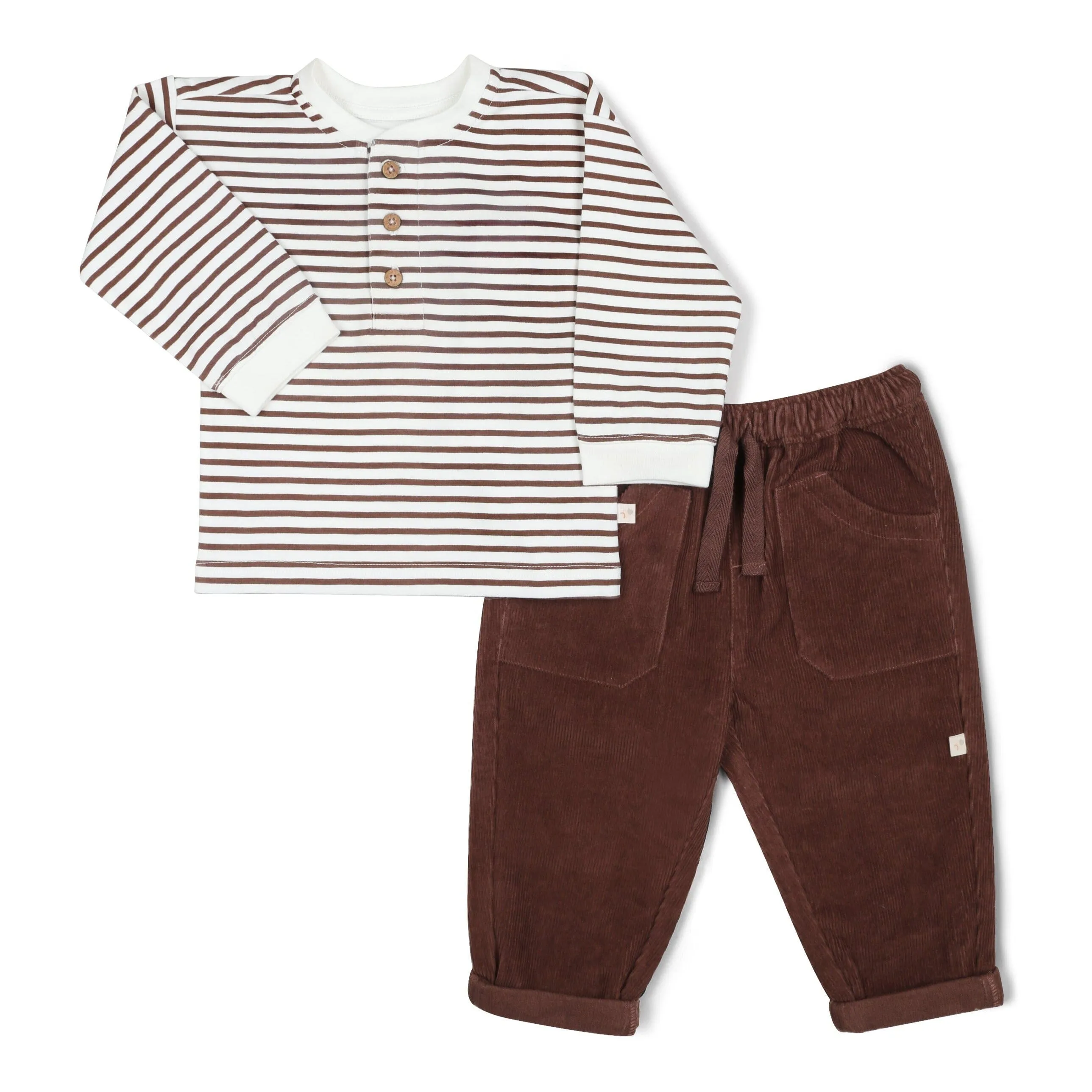 Organic Tee and Corduroy Pant Set | Plum