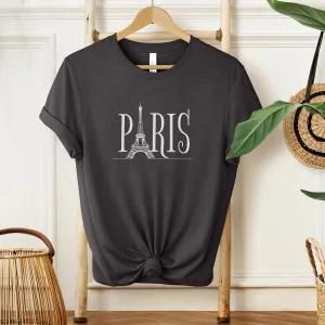 Paris Eiffel Tower Graphic Tee, Classic Parisian Landmark T-Shirt, Chic Travel Shirt, Paris Lover