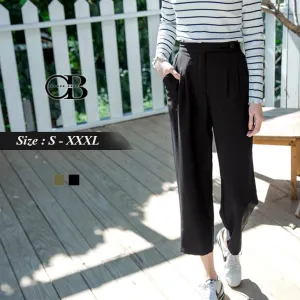 PLEATED WIDE WAIST SUIT PANTS