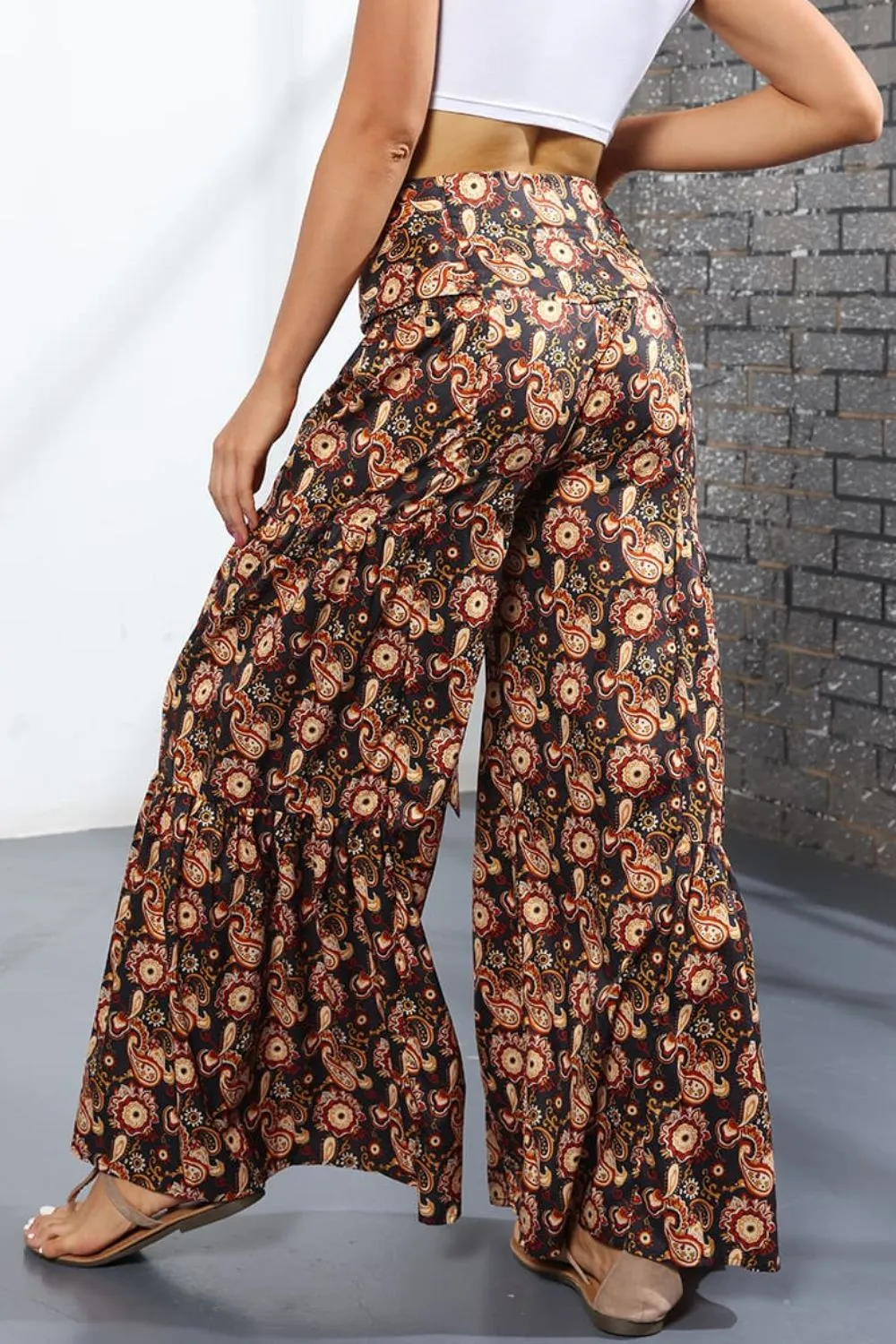 Printed High-Rise Tied Culottes