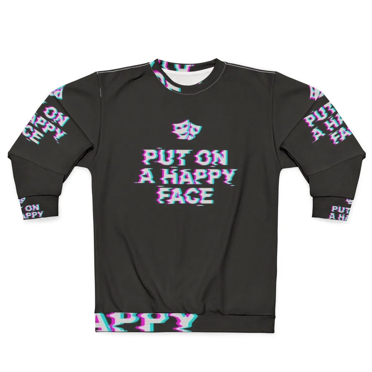 "Joker Happy Face Ironic Glitch Sweatshirt"