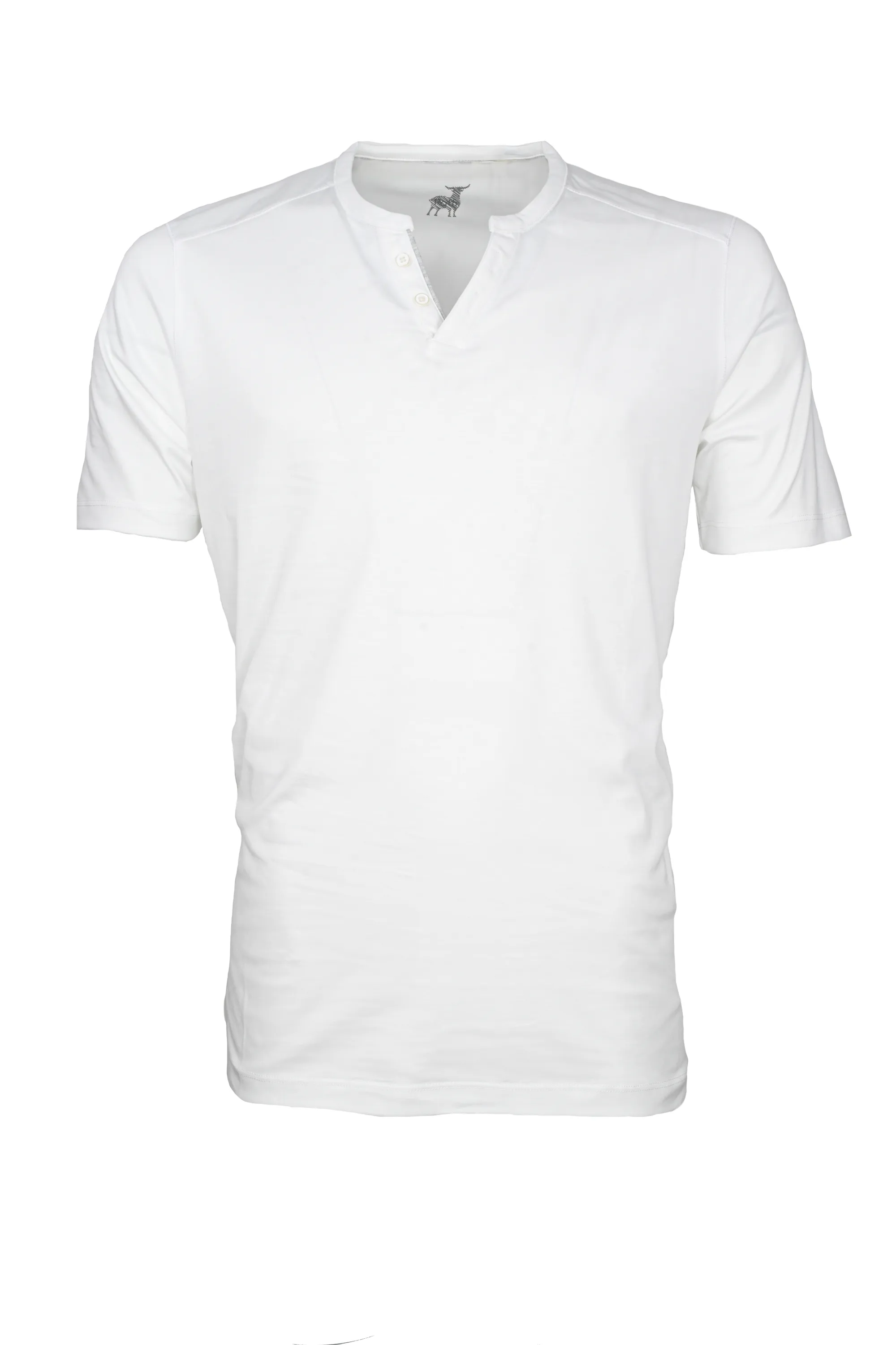 Raffi Short Sleeve V-neck Henley White