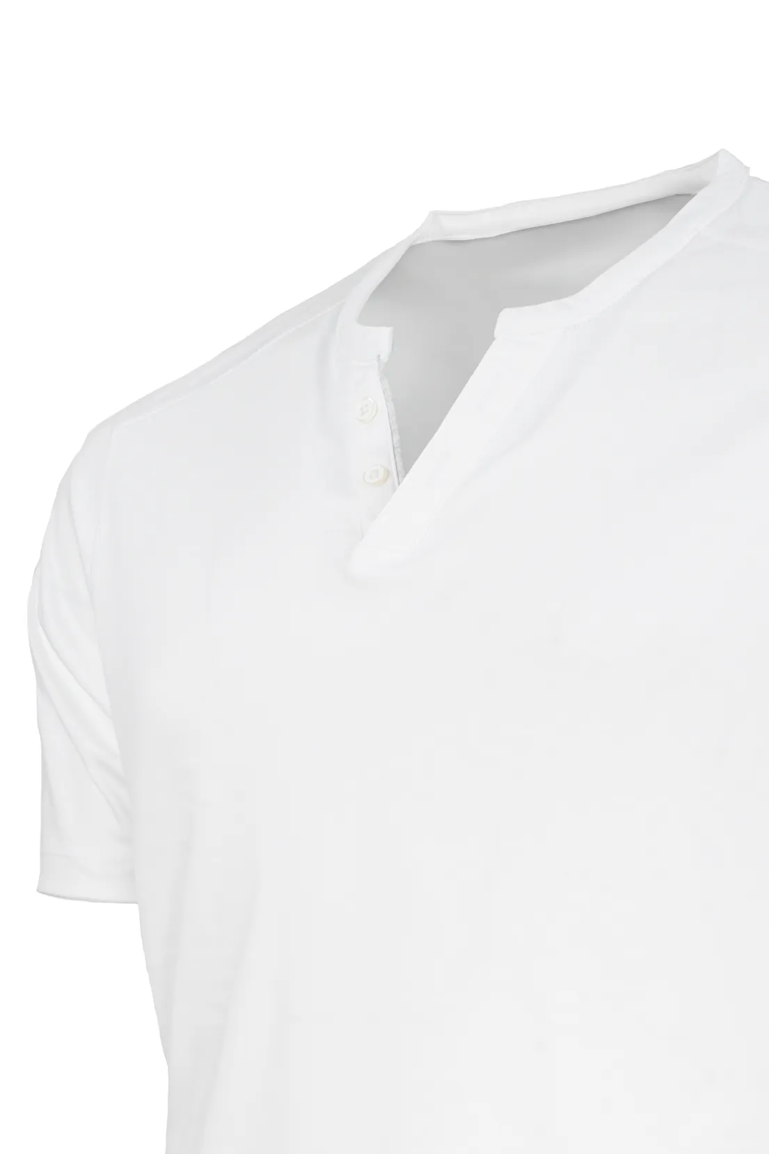 Raffi Short Sleeve V-neck Henley White