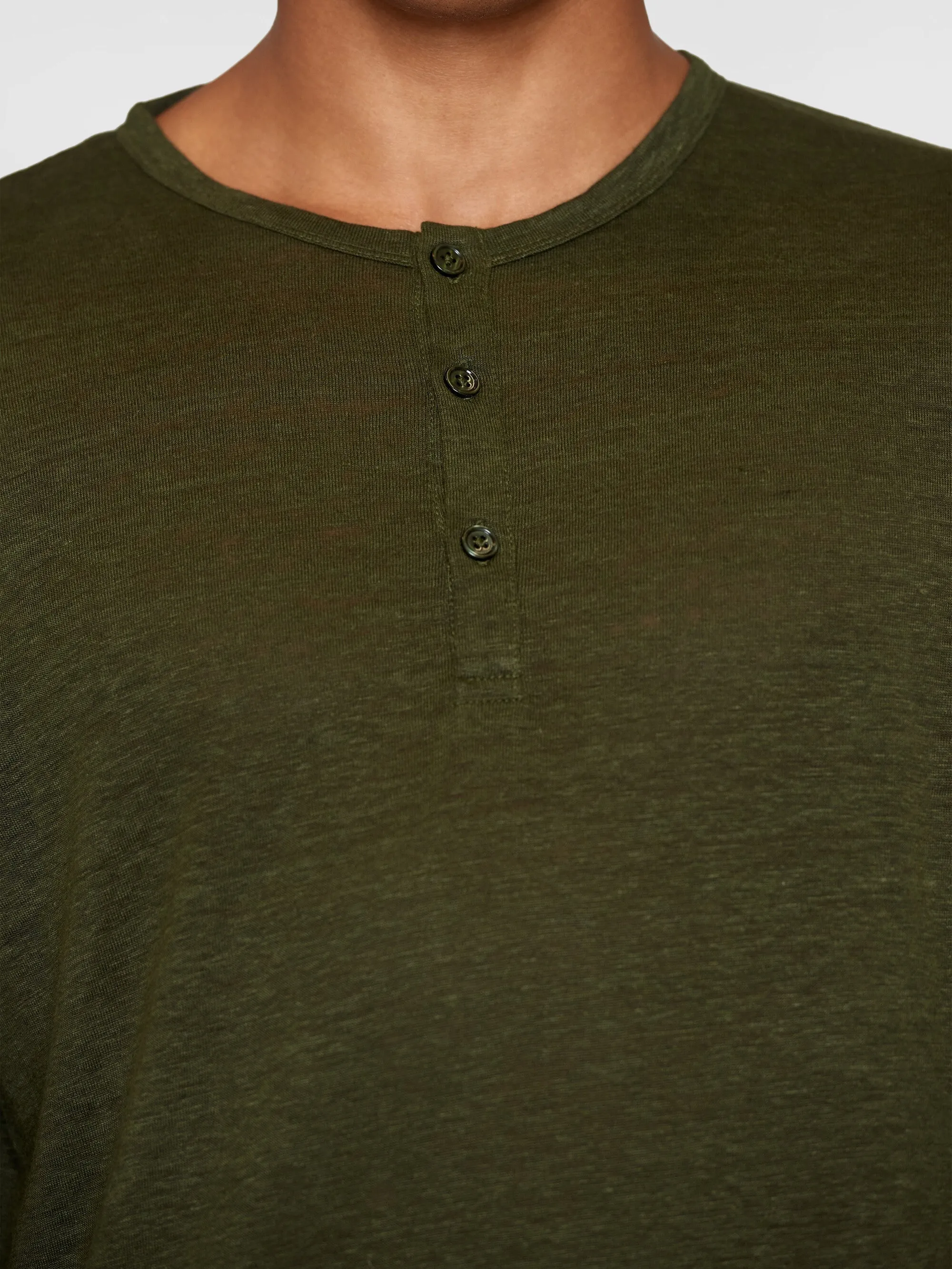 Regular linen henley - GOTS/Vegan - Forrest Night