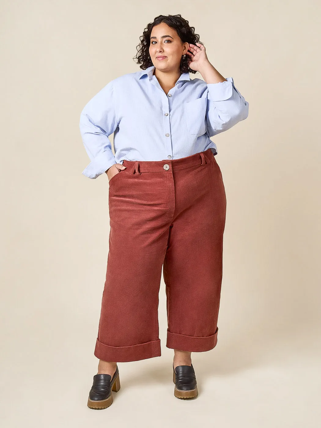 Rika Pants Kit | Light Mauve Non Stretch Cotton Corduroy