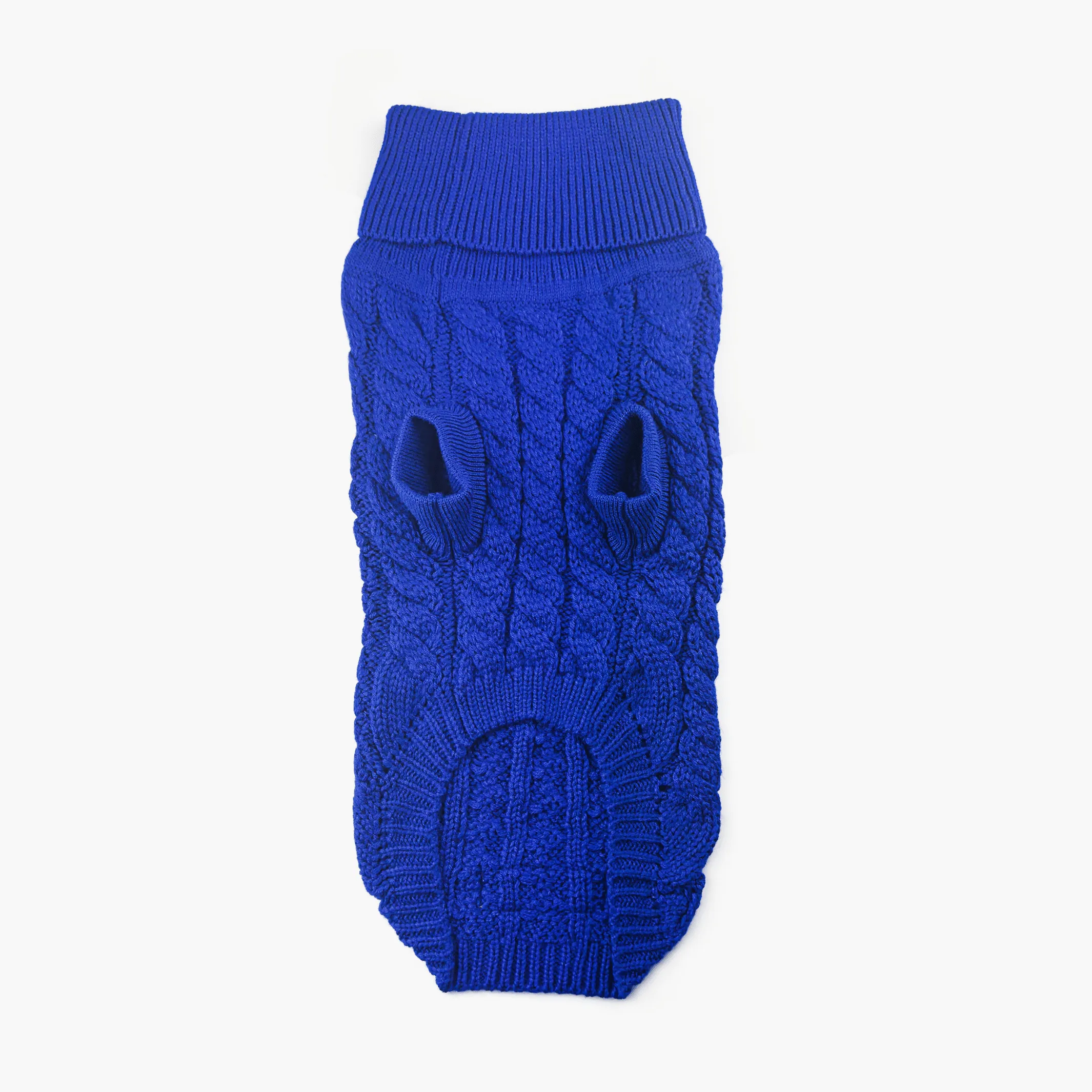 Royal Blue Cable-Knit Dog Jumper | Winter Warmth & Style for Your Dog