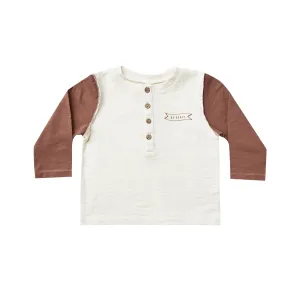 Rylee   Cru Henley Tee - Ivory / Wine Exploring