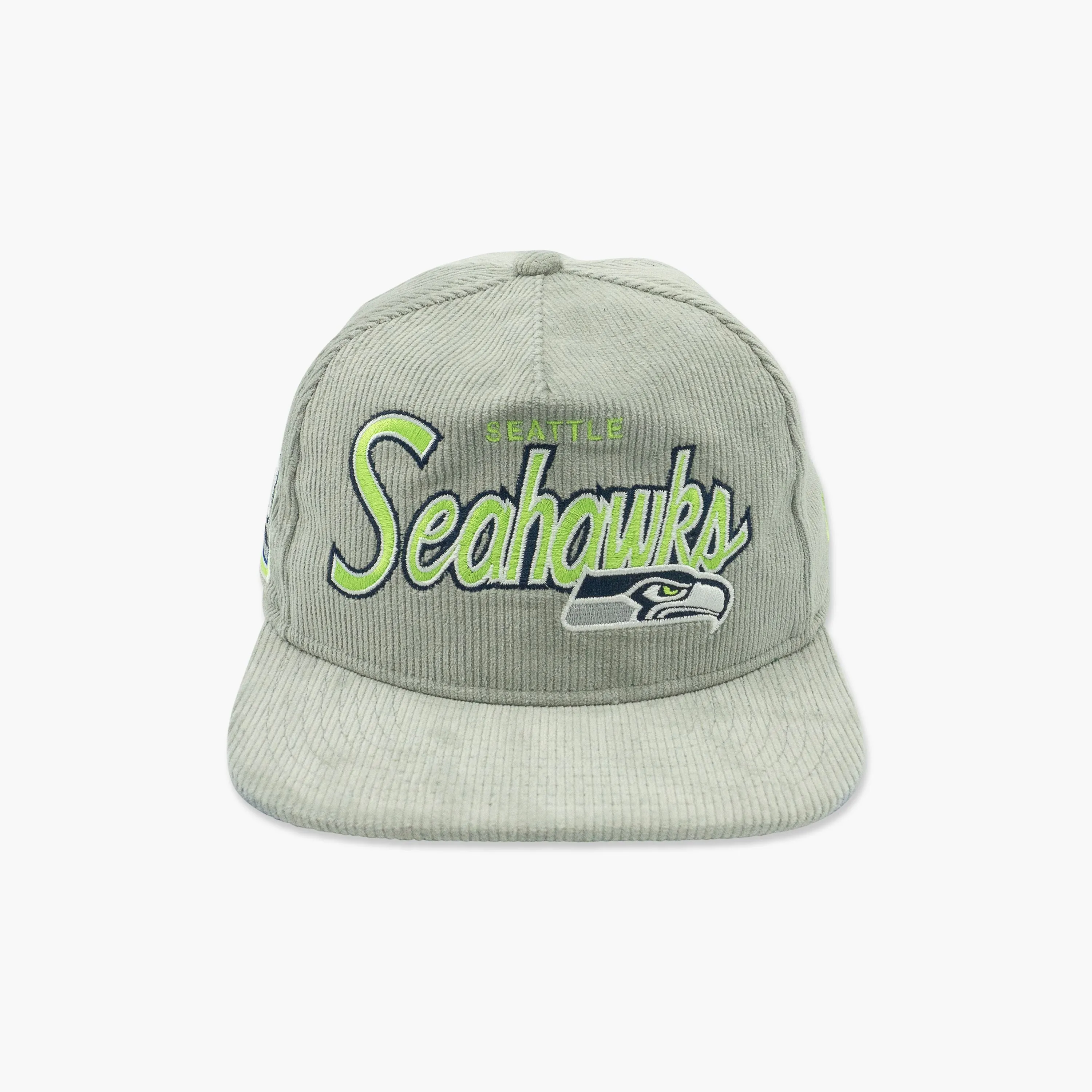 Seattle Seahawks Grey Script "Golfer" Corduroy Snapback