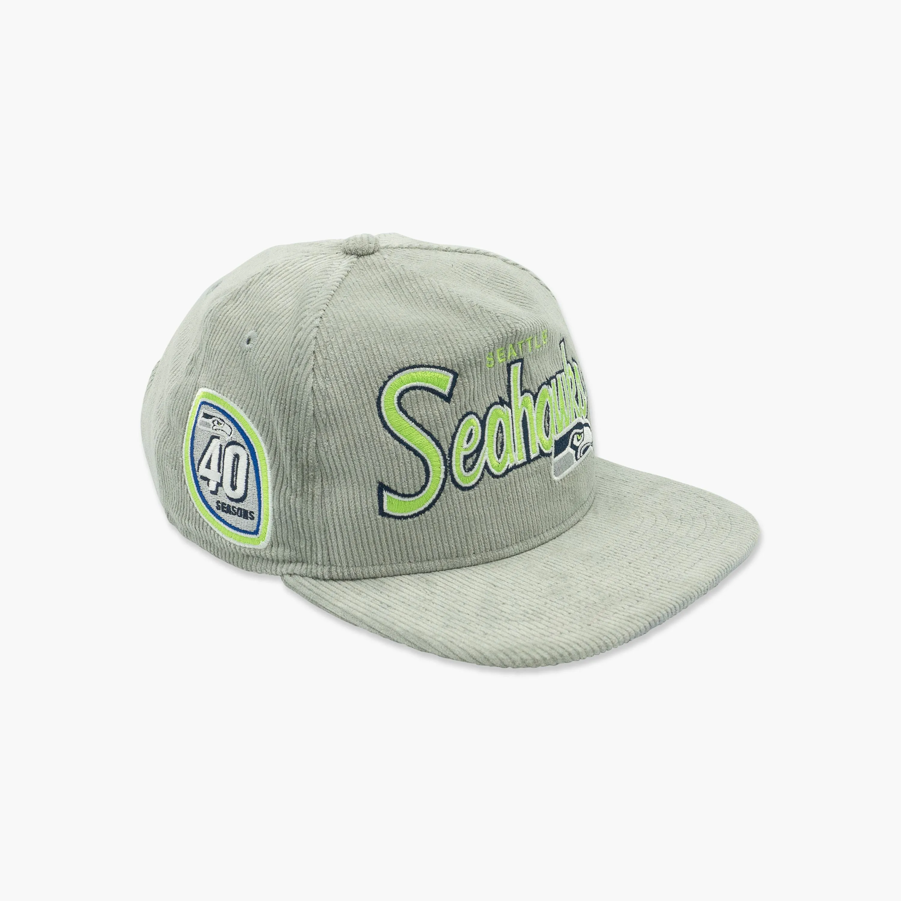 Seattle Seahawks Grey Script "Golfer" Corduroy Snapback