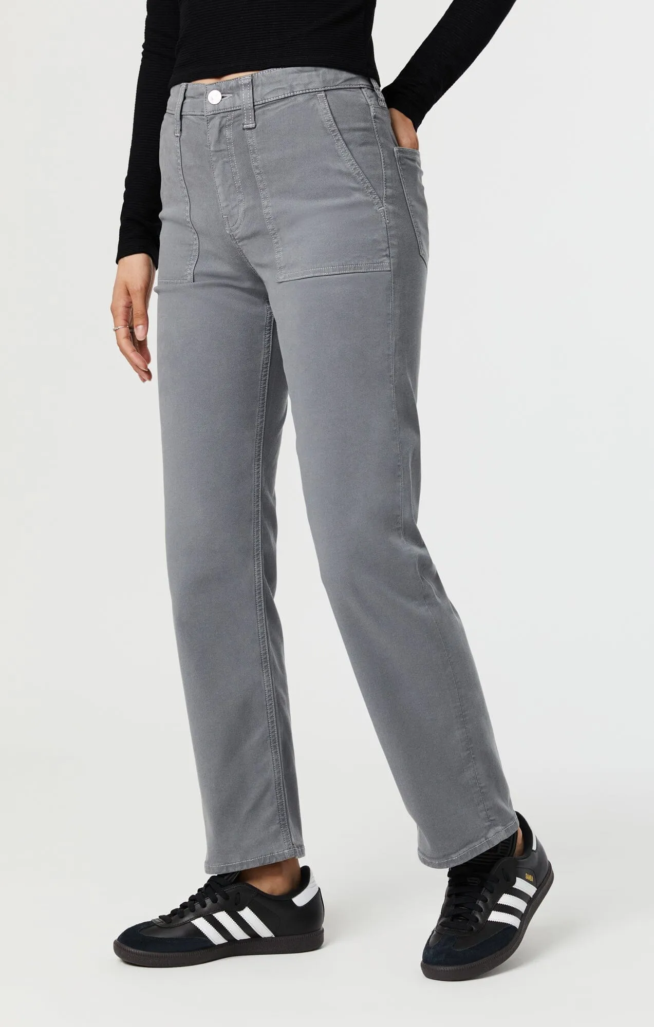 SHELIA FRONT POCKET STRAIGHT IN QUIET SHADE LUXE TWILL