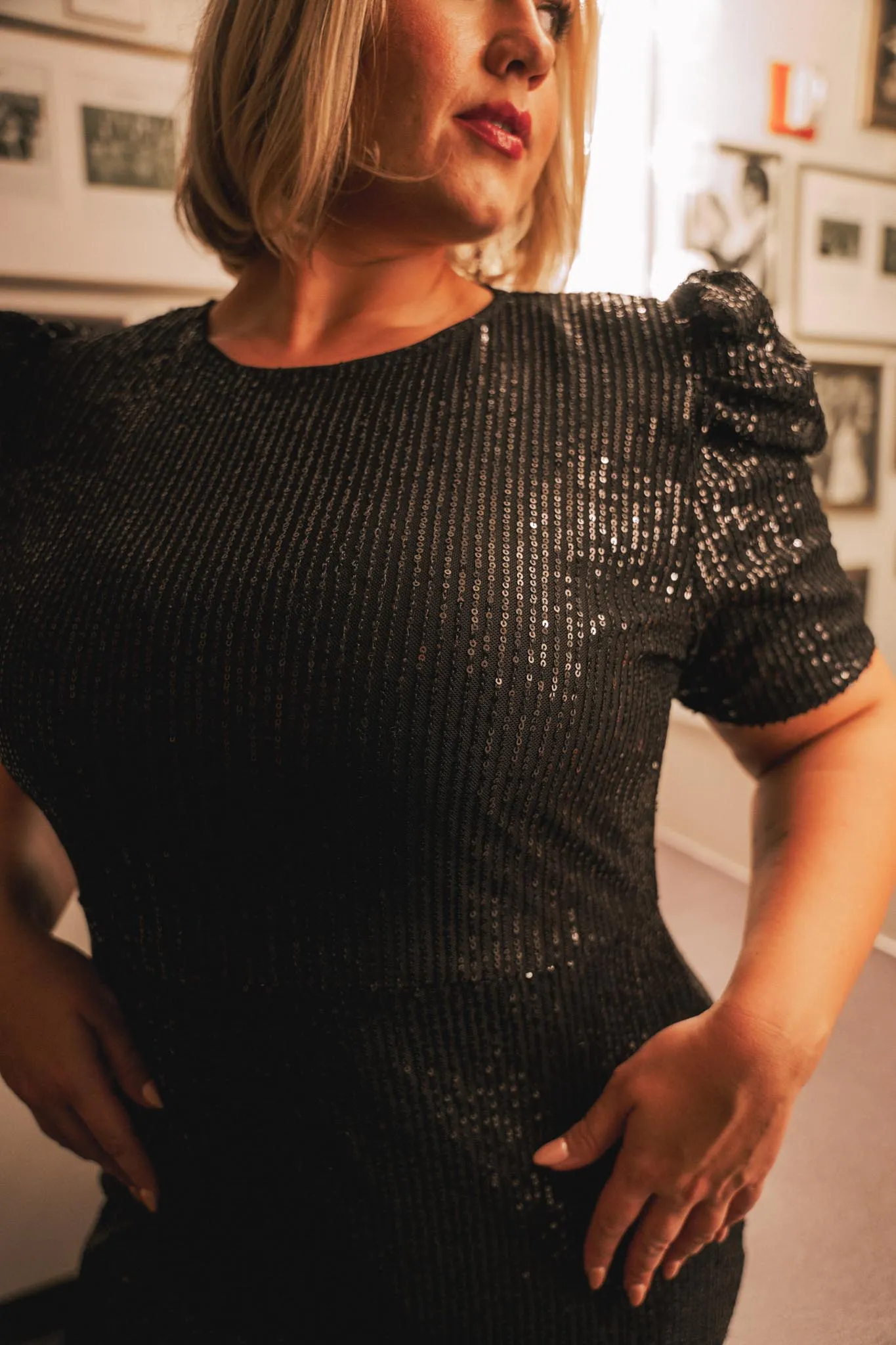 Starling Dress in Black Sequin - FINAL SALE