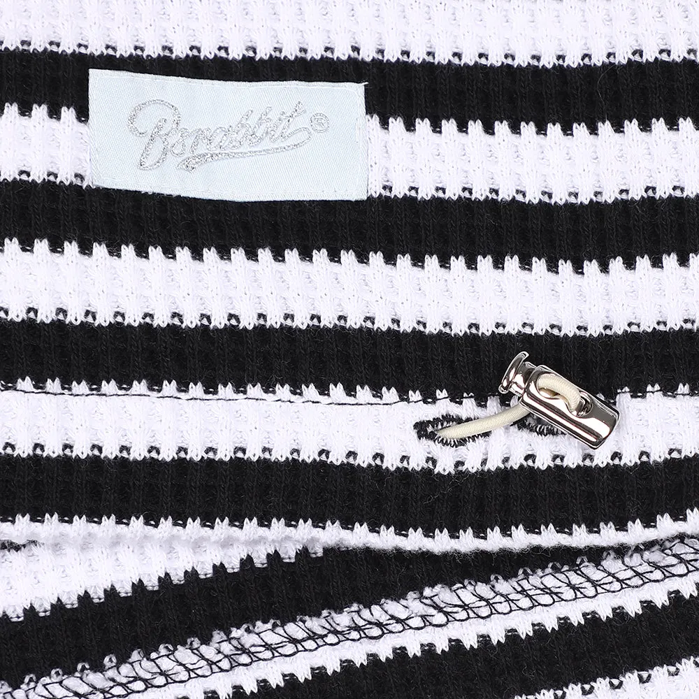 STRIPE HIGH NECK PULLOVER BLACK