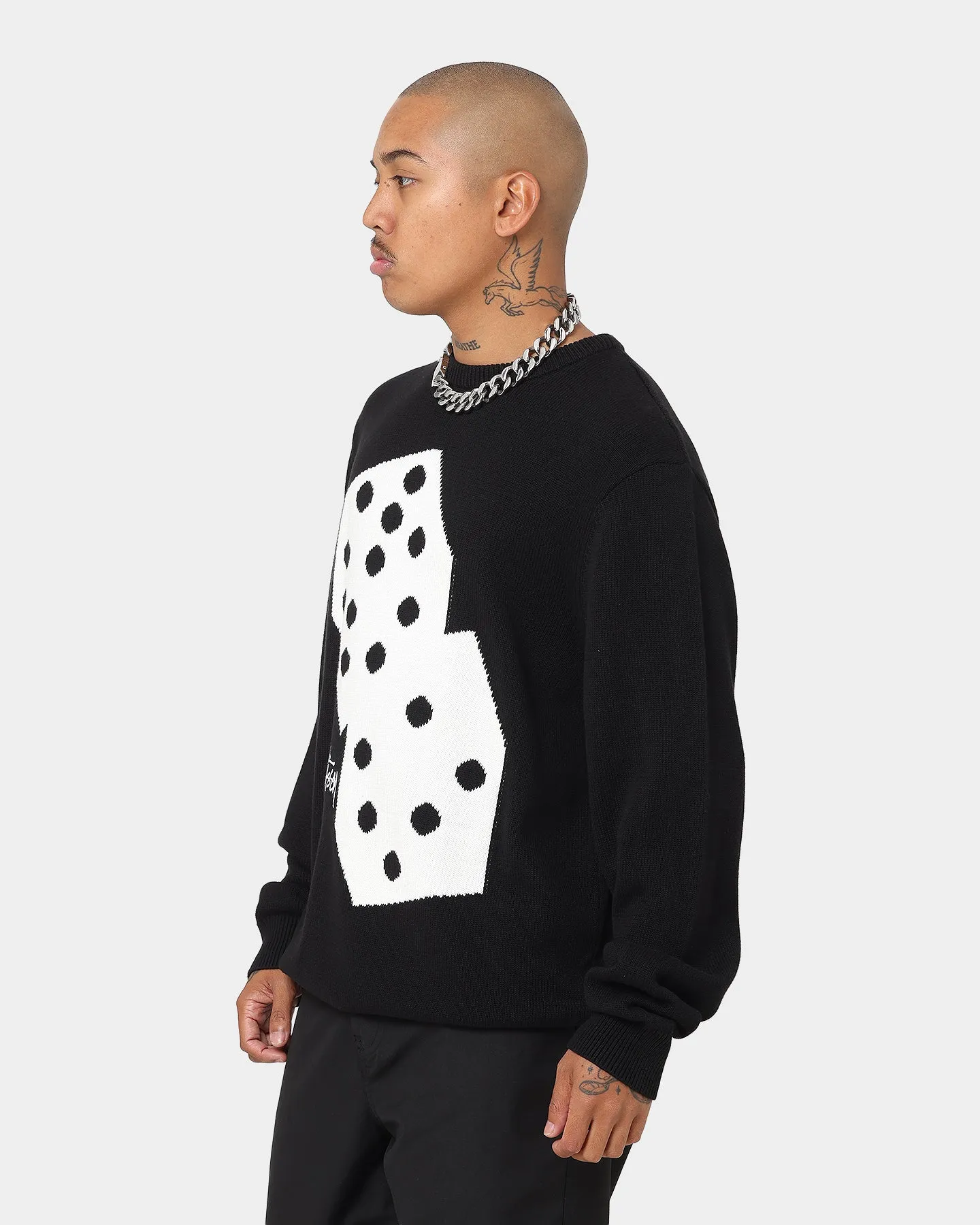 Stussy Dice Knit Crewneck Black