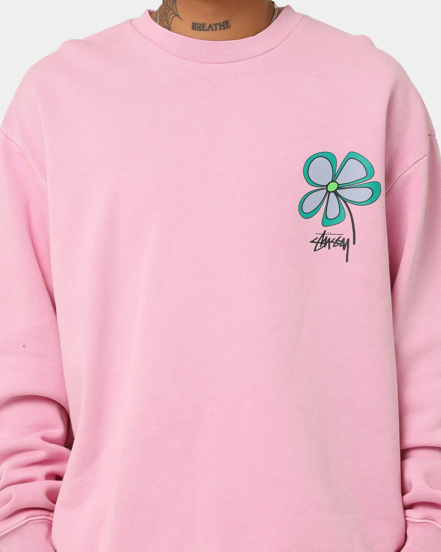 Stussy Pigment Flower 50/50 Crewneck Pigment Candy Pink