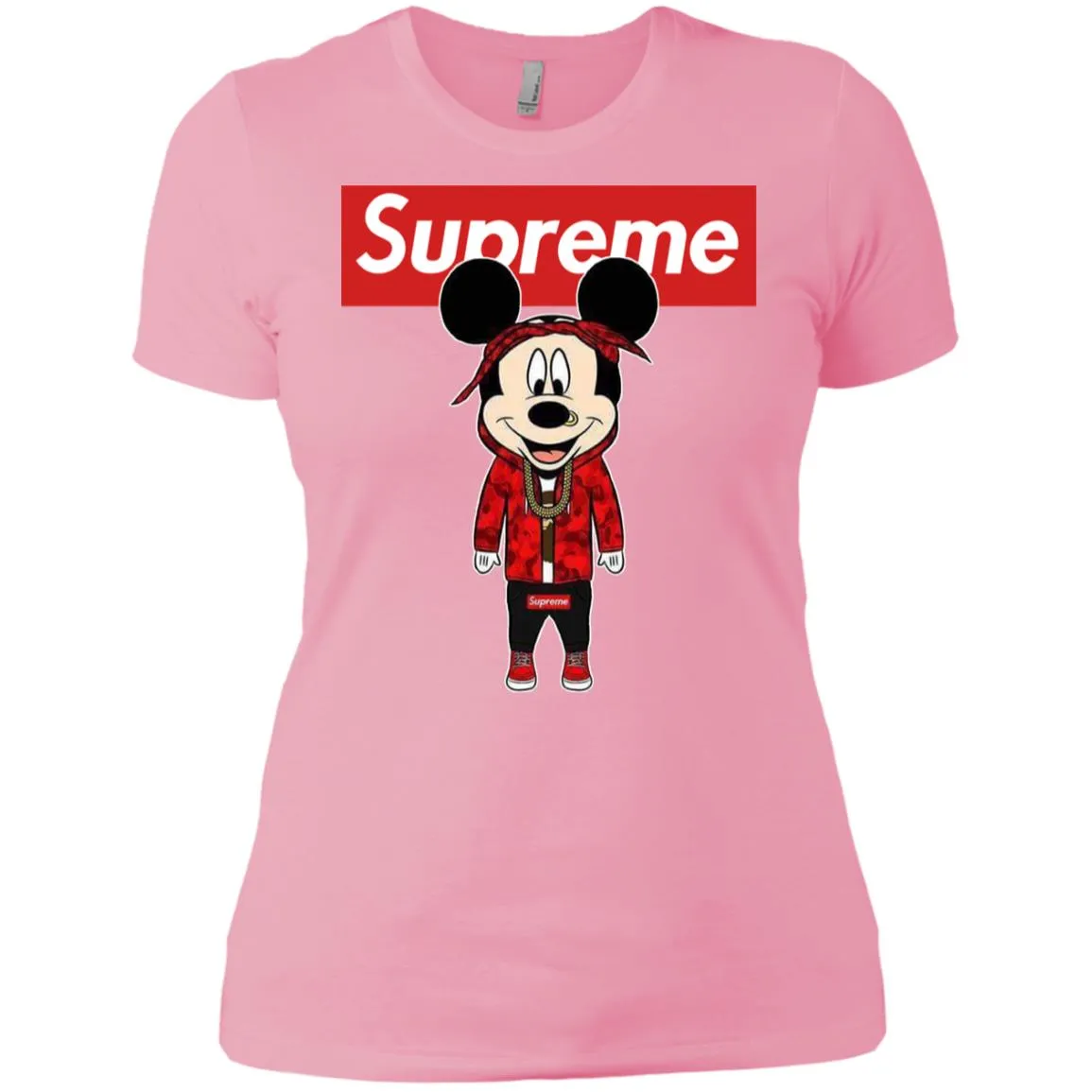 Supreme Mickey Style Fashion T-shirt Women Cotton T-Shirt