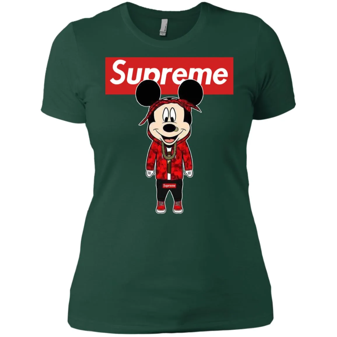 Supreme Mickey Style Fashion T-shirt Women Cotton T-Shirt