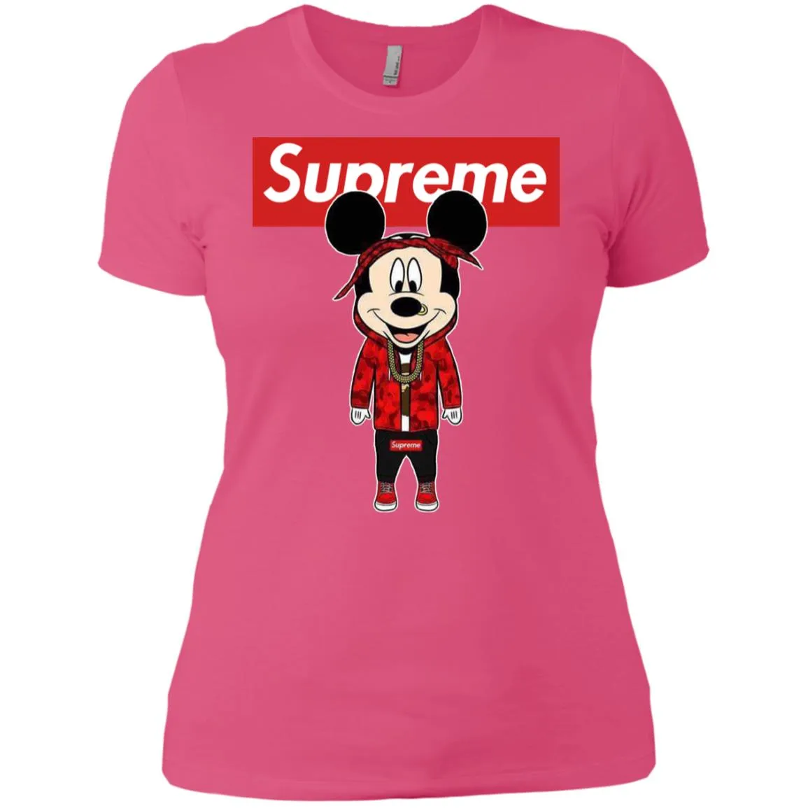 Supreme Mickey Style Fashion T-shirt Women Cotton T-Shirt