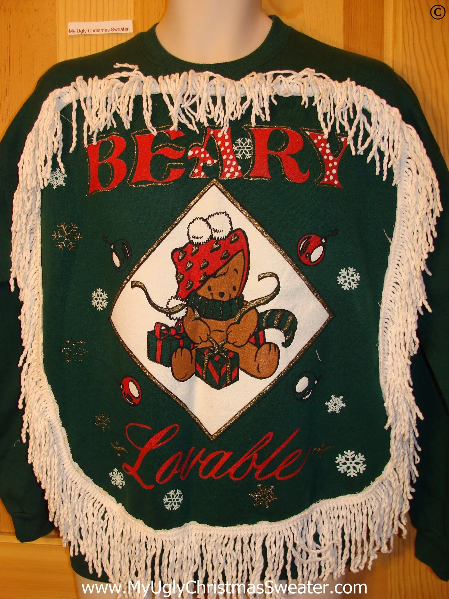 Tacky Christmas Sweatshirt Beary Lovable Bear