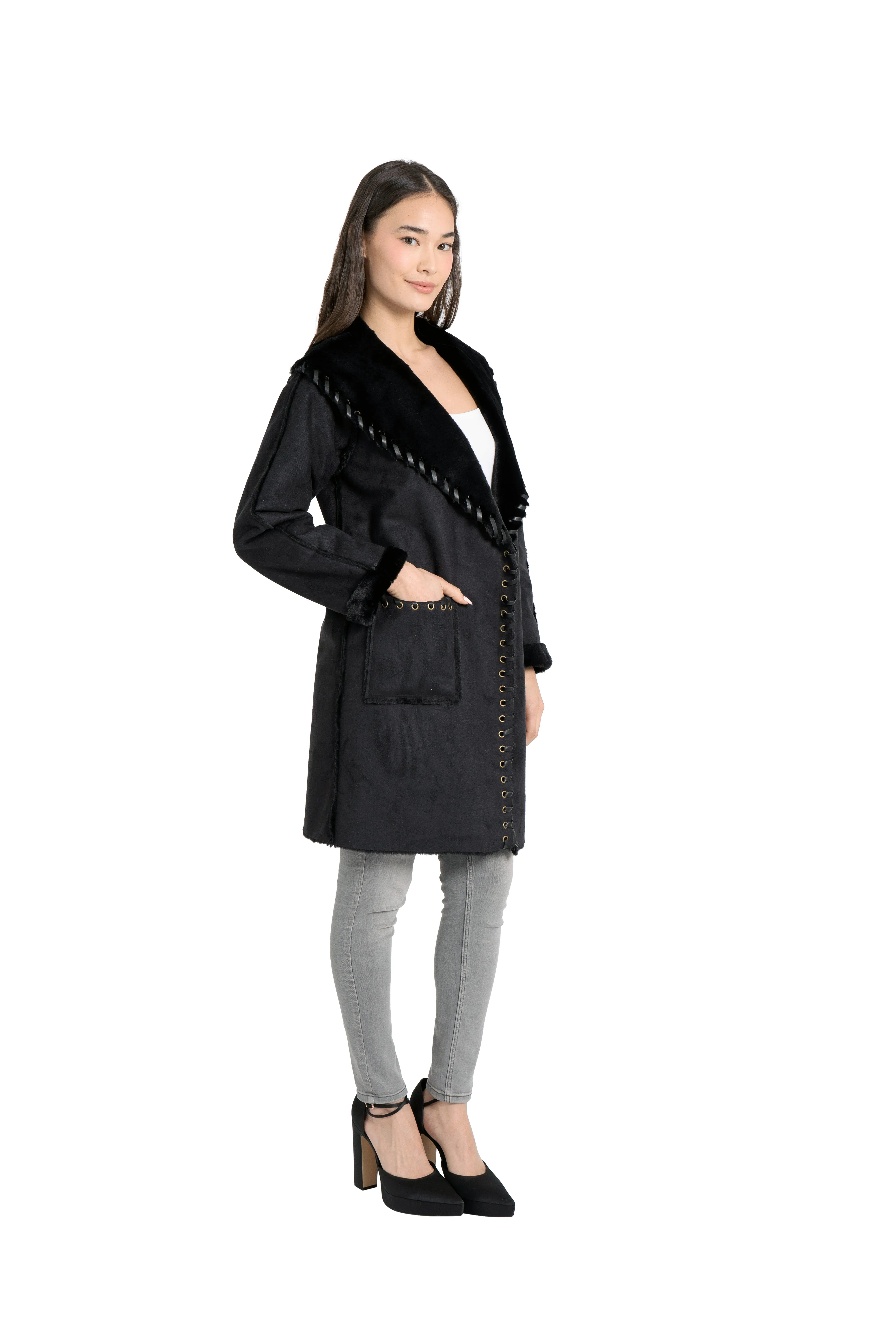 Talita Faux Suede/Fur Coat