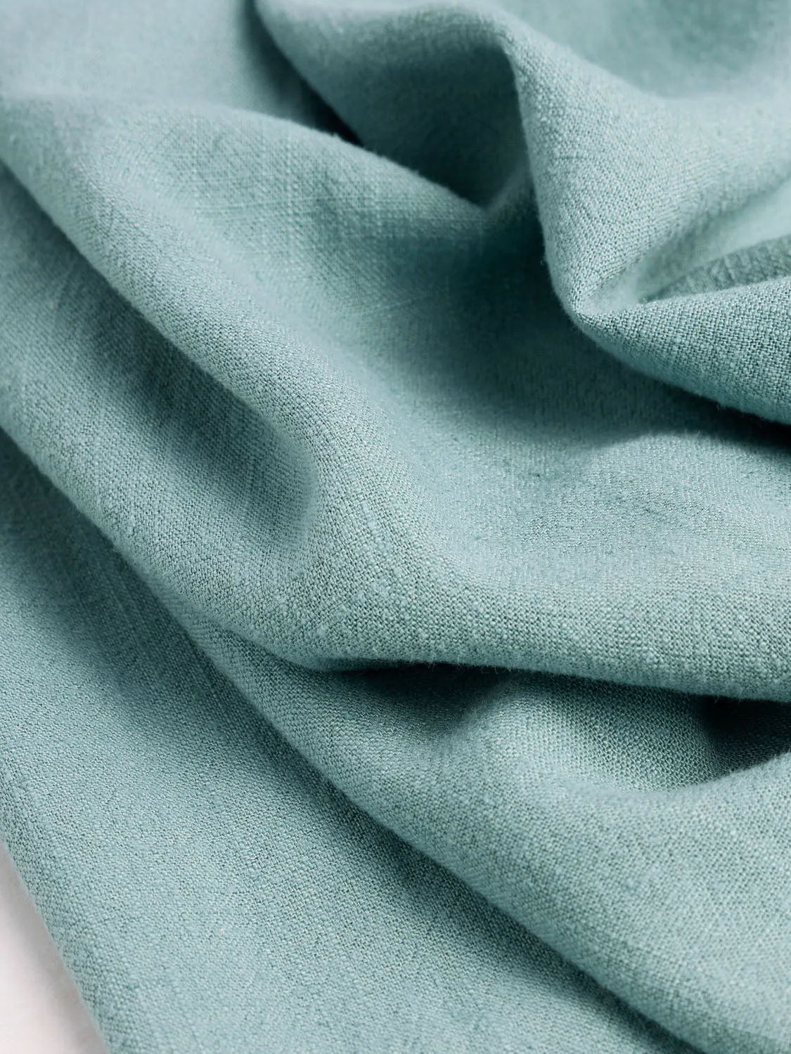 Textured Viscose Linen - Mineral Green - Swatch