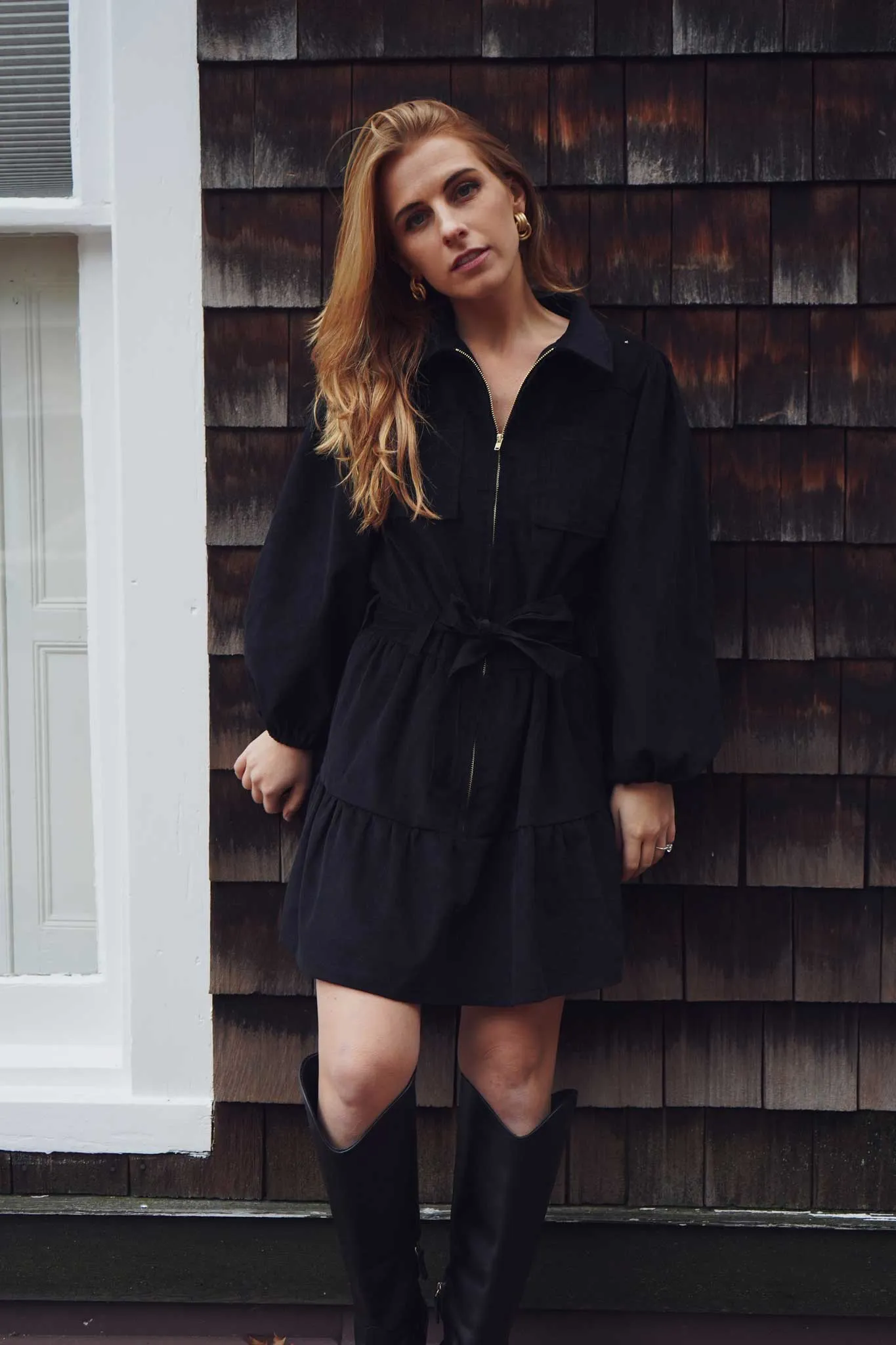 The Dallas Dress - Black Corduroy