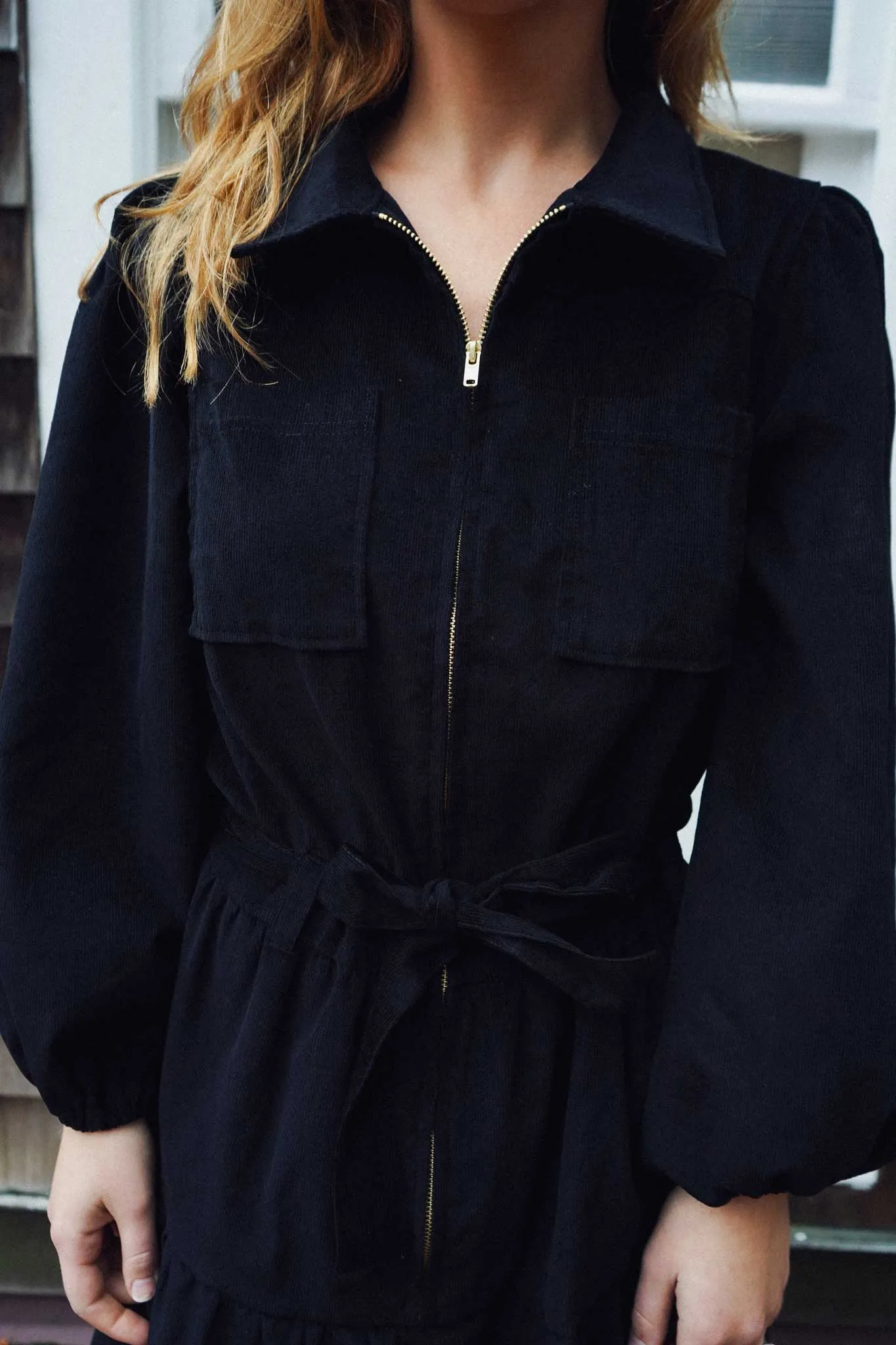 The Dallas Dress - Black Corduroy