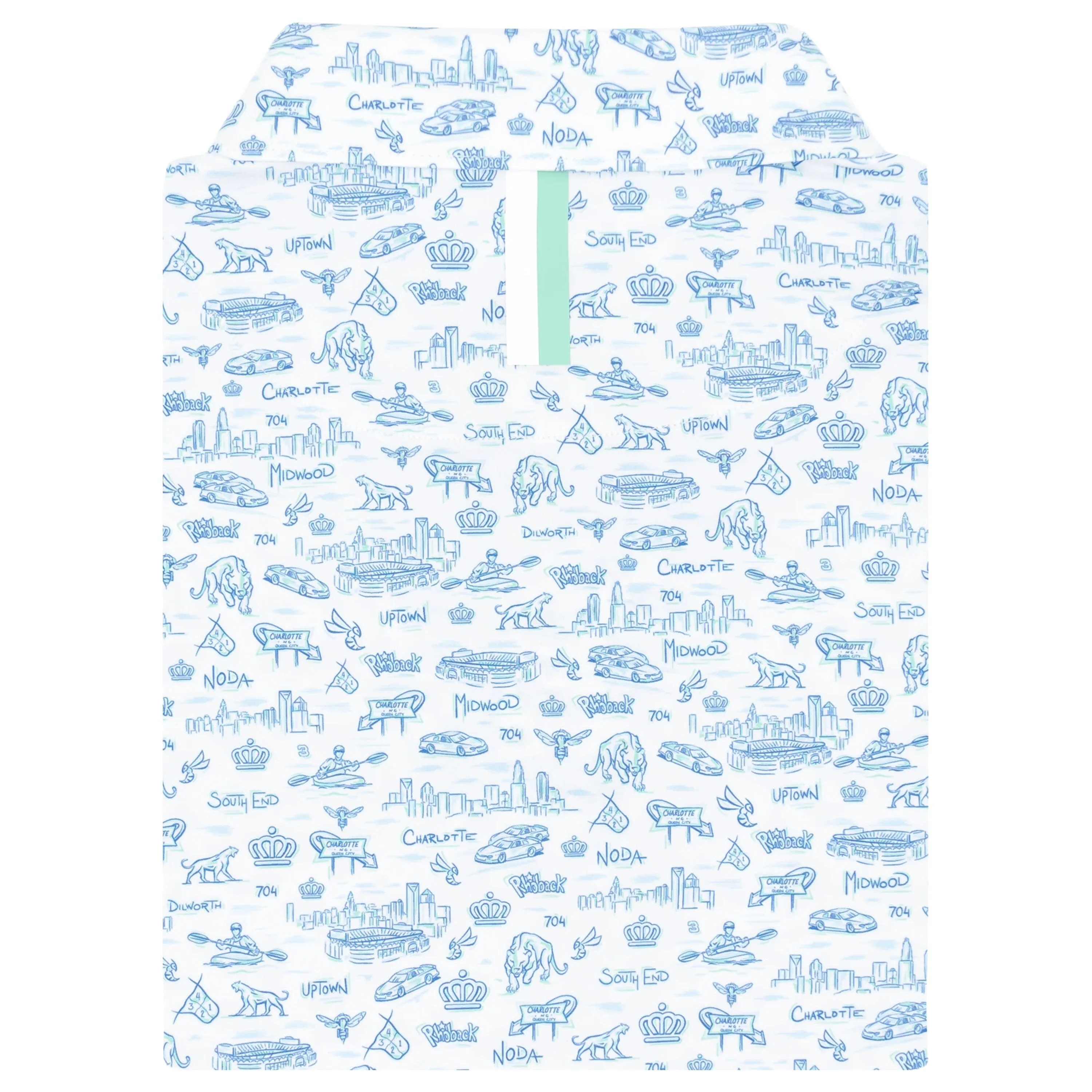 The Mint City | Performance Polo | The Mint City - Caicos Blue/White