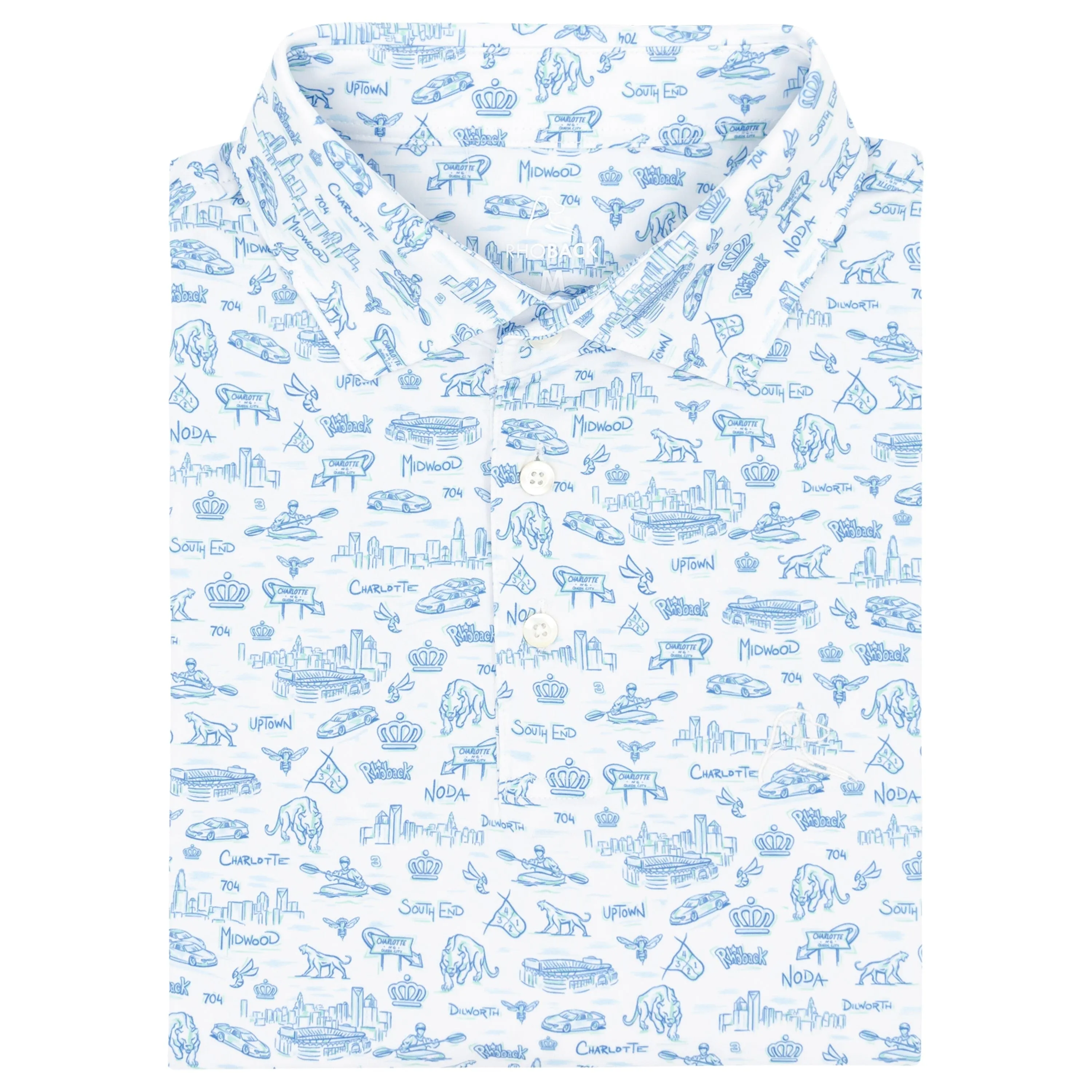 The Mint City | Performance Polo | The Mint City - Caicos Blue/White