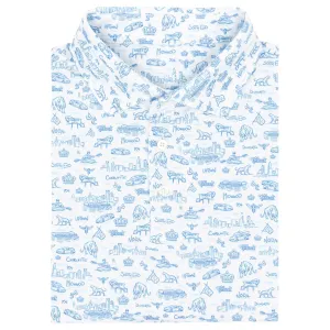 The Mint City | Performance Polo | The Mint City - Caicos Blue/White