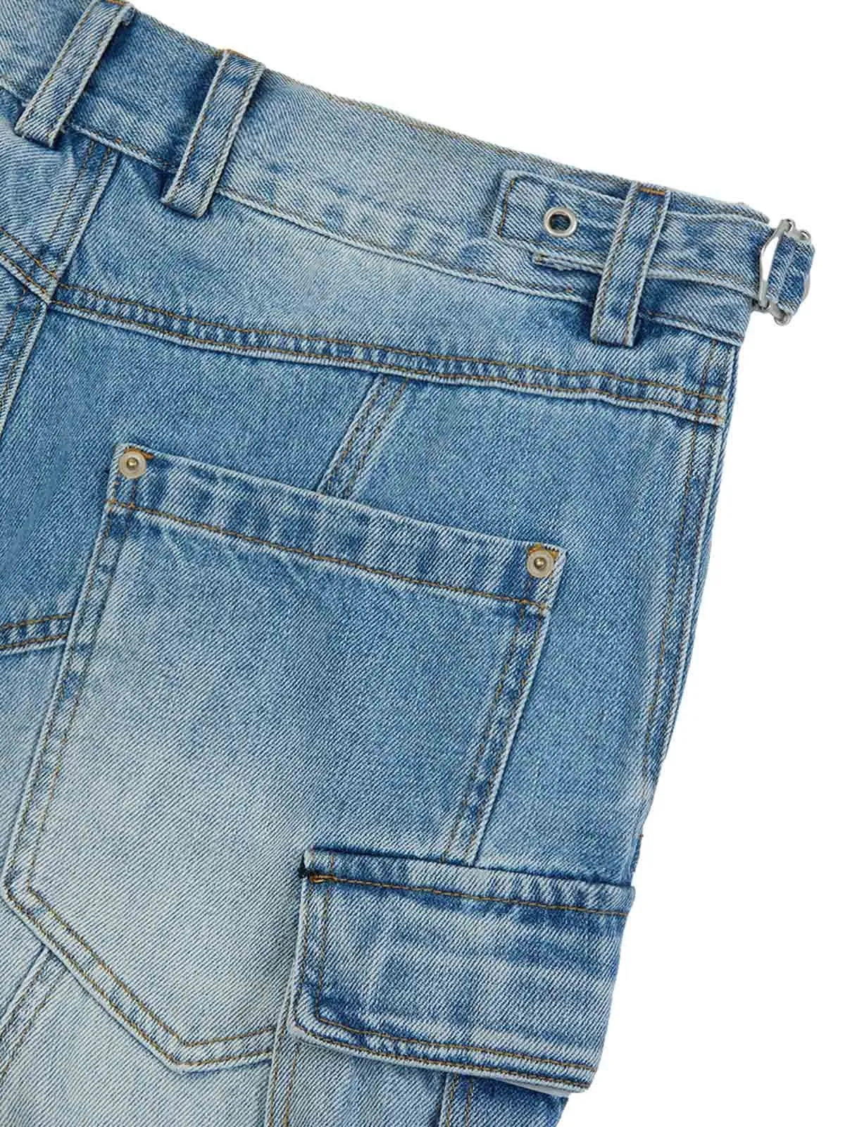 Thesupermade Multi-structure Design Baggy Jeans