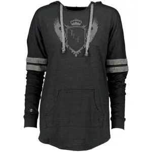 TLF Grey Winged Logo Hooded Low Key Pullover