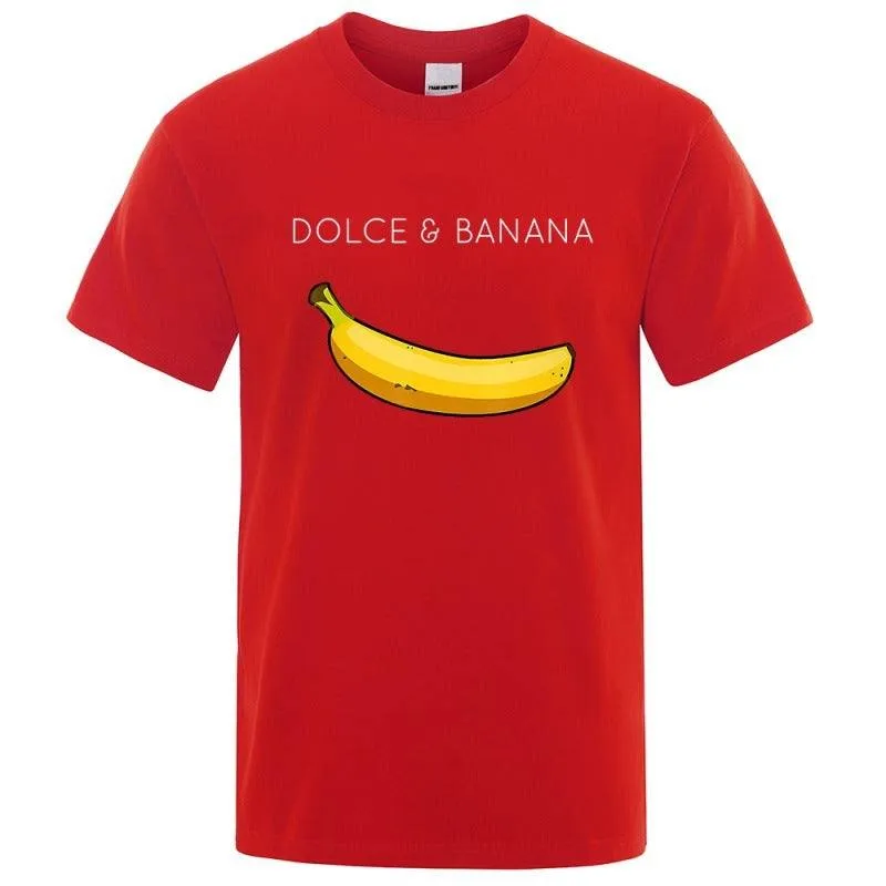 Tshirts  Banana Fashion Print polyester, short sleeve round collar.