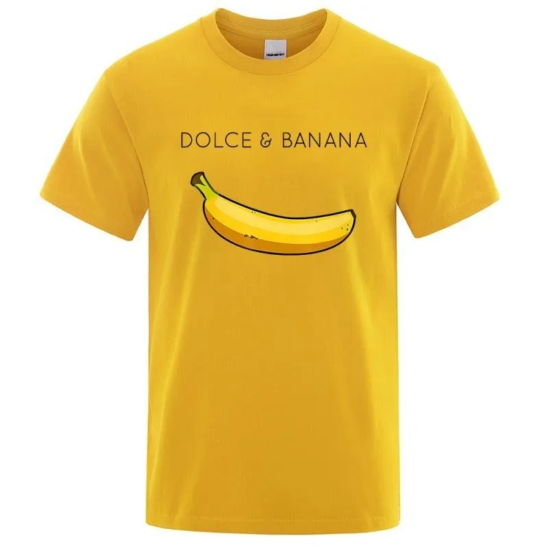 Tshirts  Banana Fashion Print polyester, short sleeve round collar.