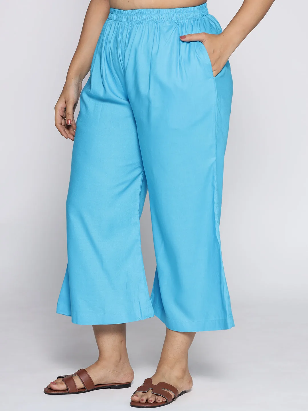 Turquoise Rayon Culottes