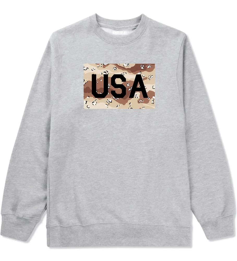 USA Desert Camo Army Mens Crewneck Sweatshirt