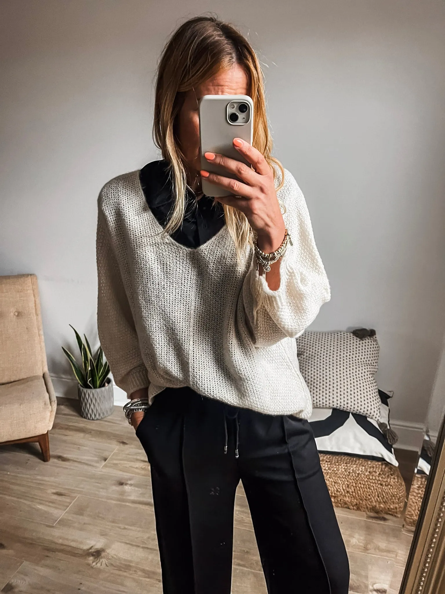 V-Neck Knit Jumper