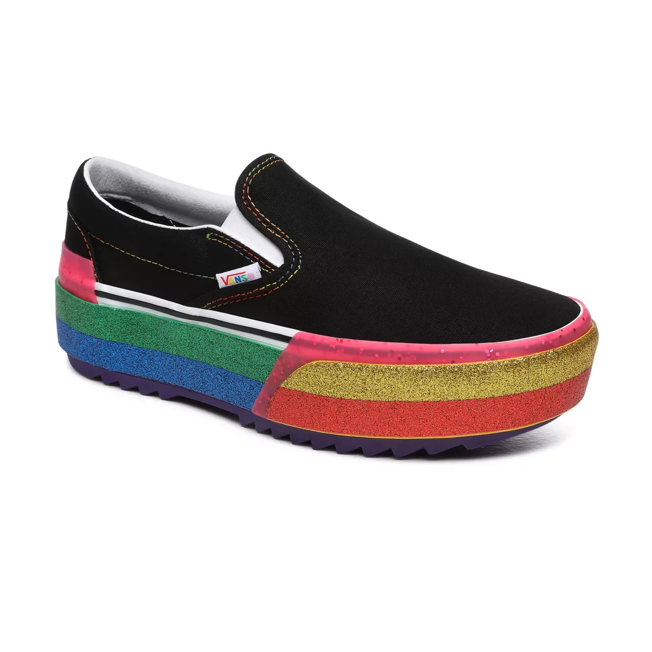 VANS CLASSIC SLIP ON S - (GLITTER) BLACK/RAINBOW