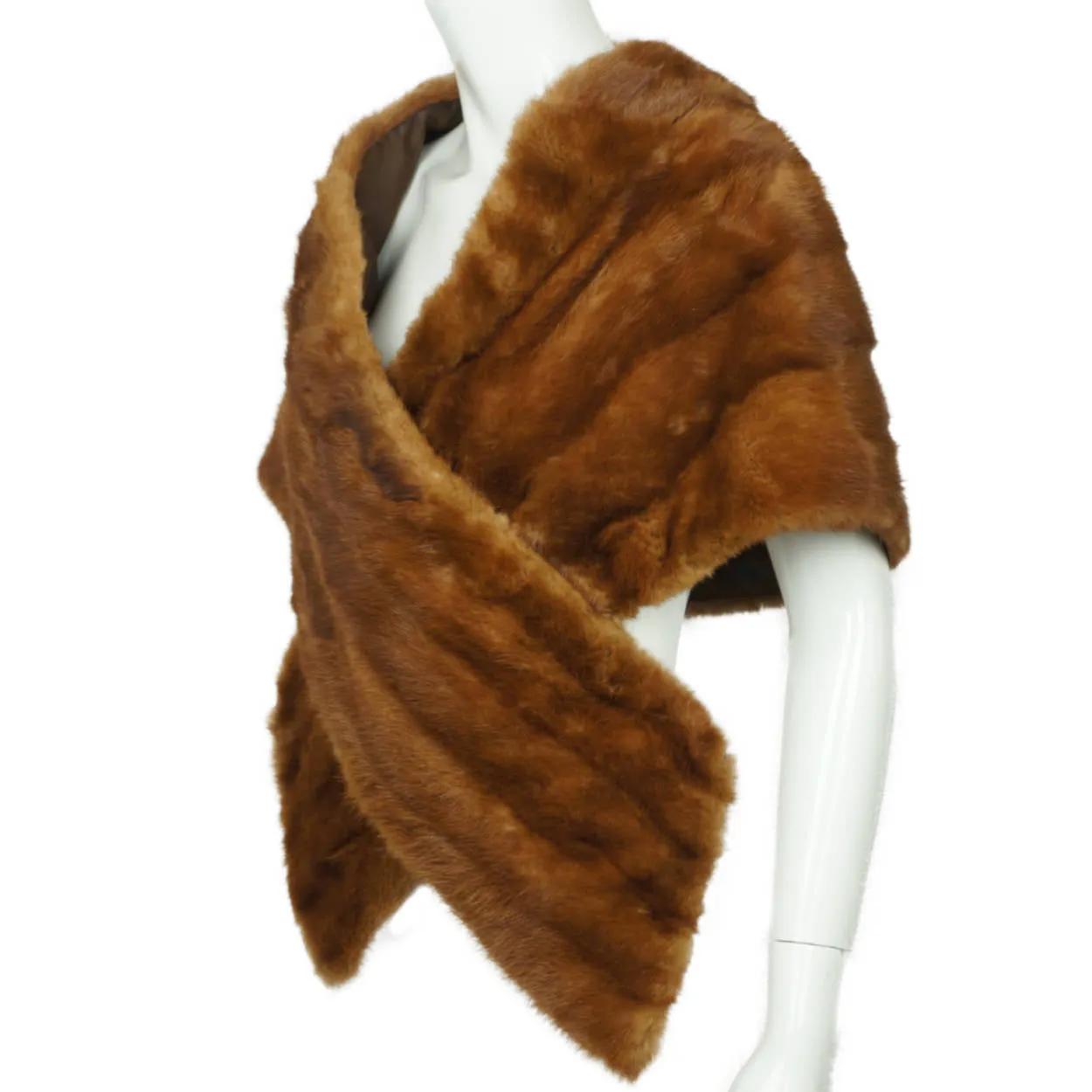 Vintage 1950s Brown Mink Fur Stole Shrug Cummings Montreal 50s Glam