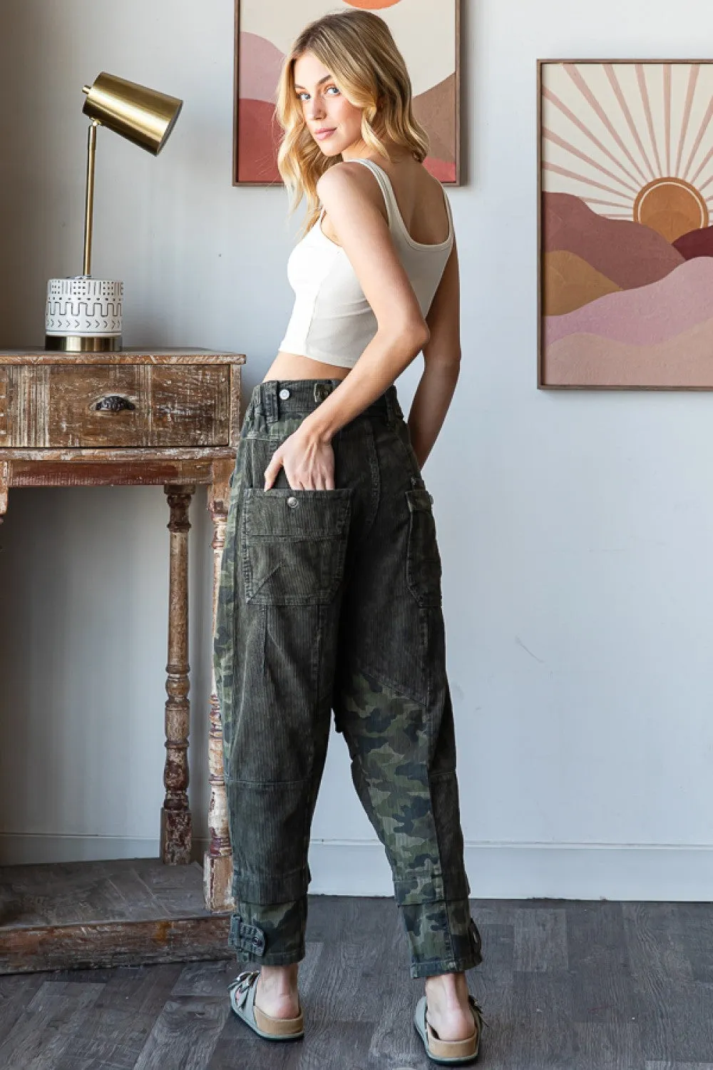 Washed Camouflage Corduroy Pants (2 Options)