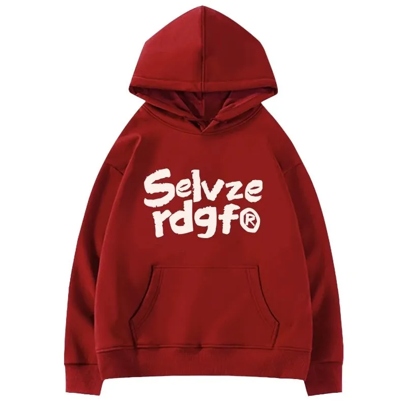 Wine Red Hooded Chic Letter Print Women Hoodies Winter Basic Fashion Loose Casual 4-colors Street Pocket Female Hoodies