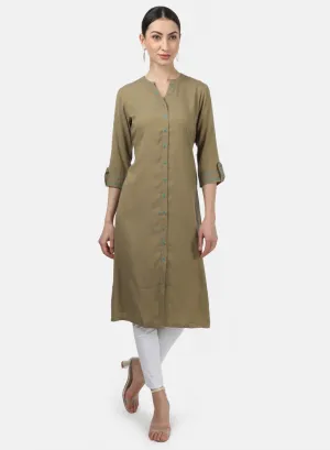 Womens Khaki Plain Tunics